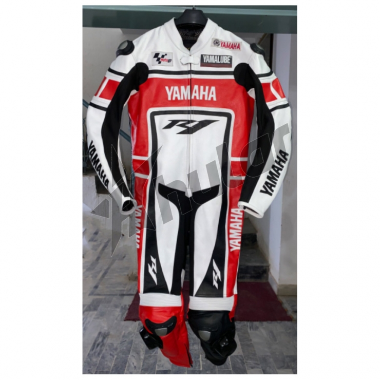 yamaha r1 motorcycle suit black and red 1pc custom size S to ......